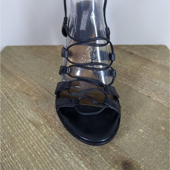 Vintage Stone Ridge Lace Up Black Heels Size 6 Leather 90s - Picture 3 of 12
